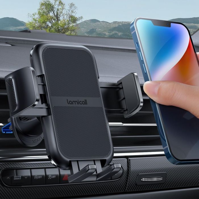 Soporte para celular Lamicall con gancho metálico para auto