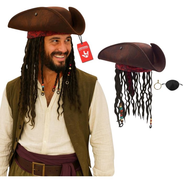 Nicky Bigs Novelties Disfraz de Pirata con Sombrero y Peluca