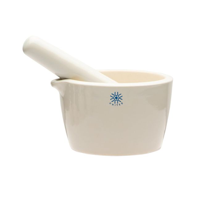 Mortero y maja de porcelana United Scientific 400 ml