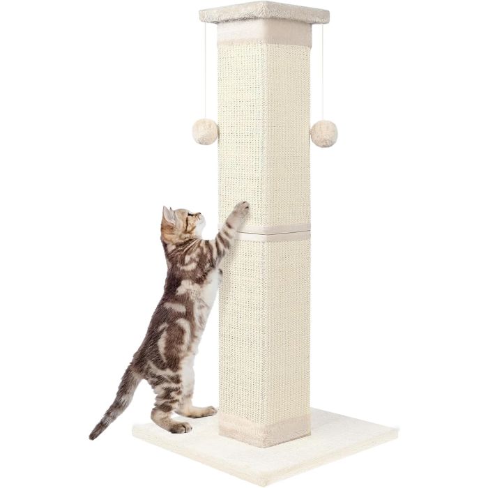 Poste Rascador para Gatos 33 Pulgadas Sisal Natural Interior