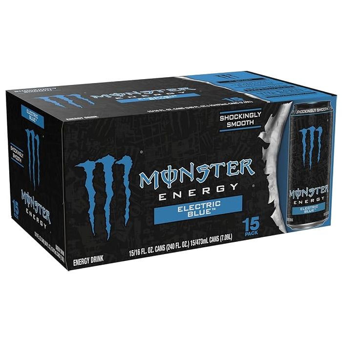 Monster Energy Electric Blue, bebida energética, 16 oz (paqu