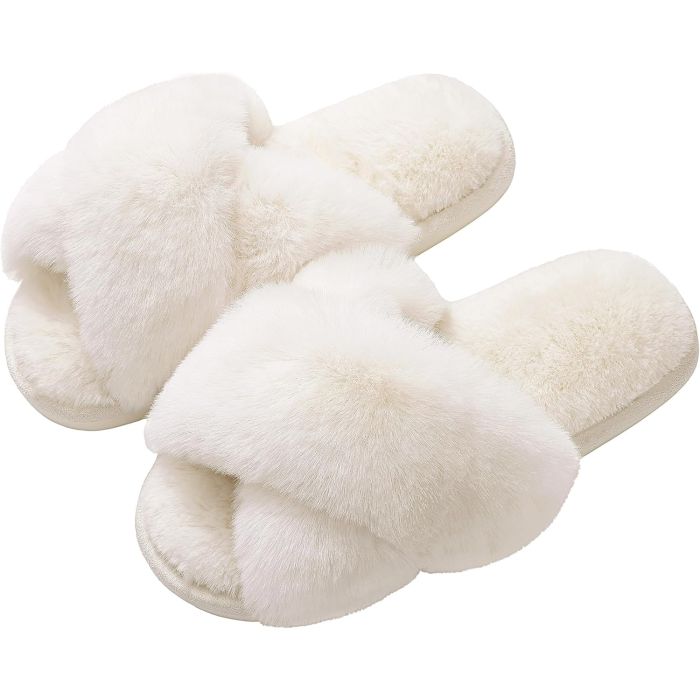 Pantuflas Evshine Mujer Cross Band Memory Foam Punta Abierta