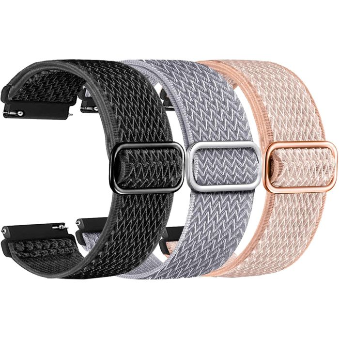 Correas para Smartwatch Veryfit 22mm Nylon Elásticas 3 Paq