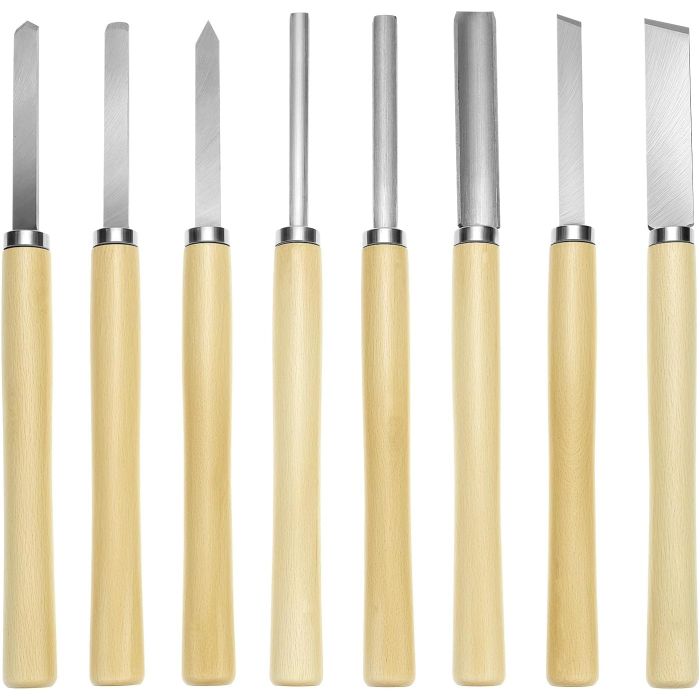 Set de 8 Cinceles para Torno de Madera QWORK