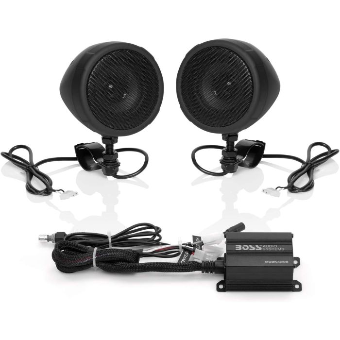 BOSS Audio Systems MCBK420B Parlantes para Moto 3" y Amplificador Bluetooth