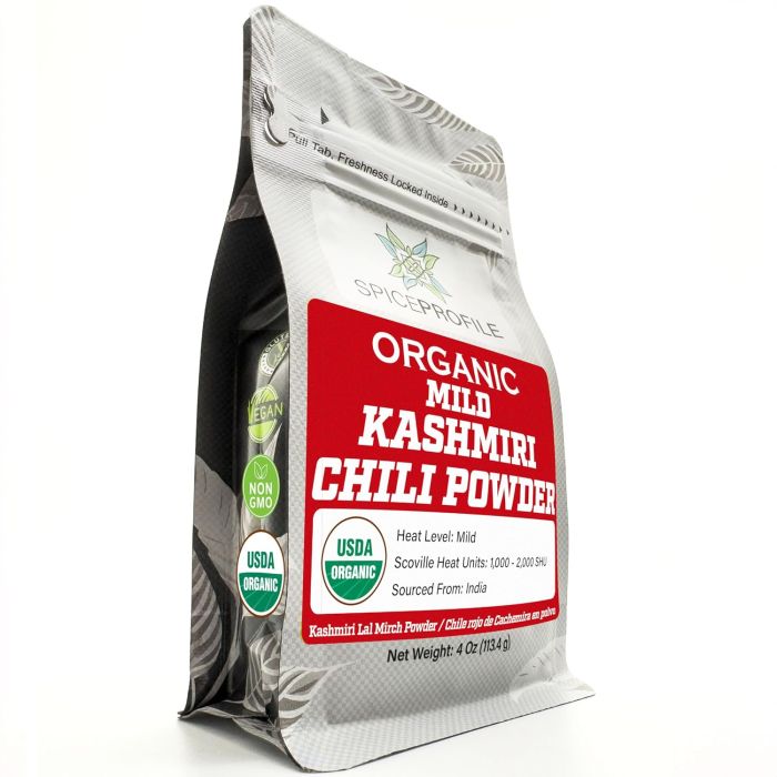 Spice Profile USDA Organic Low Heat Kashmiri Chili Powder, 4 oz