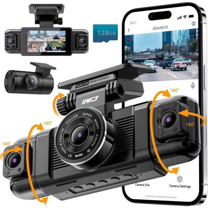 Cámara para auto IIWEY N5 4 canales 1080P 360°
