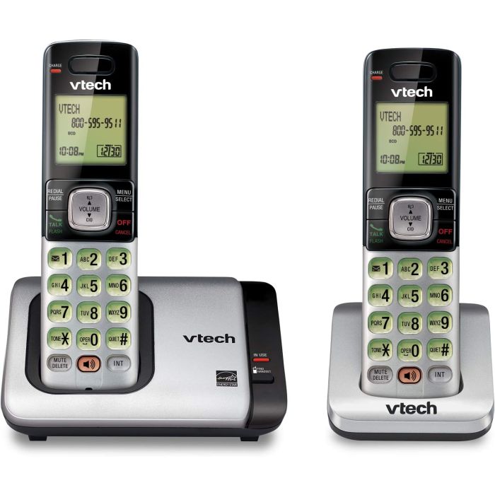 VTech CS6719-2 Teléfono Inalámbrico 2 Auriculares Plateado