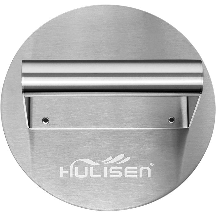 Prensa para hamburguesas de acero inoxidable HULISEN 15.75 cm redonda