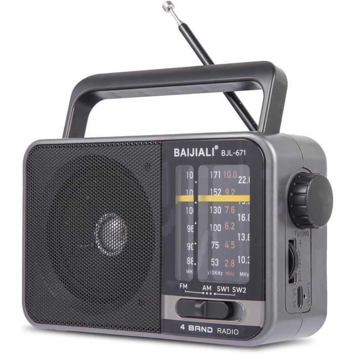 Radio portátil AM/FM BJL-671 con altavoz y carga USB
