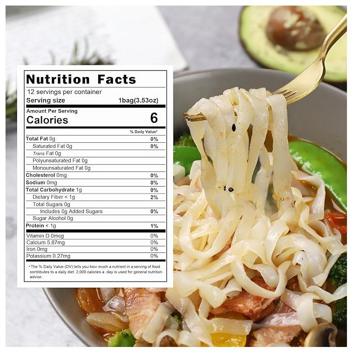 Fideos Shirataki Konjac Hethstia, 12 Paquetes, Bajo en Carbos, Sin Gluten