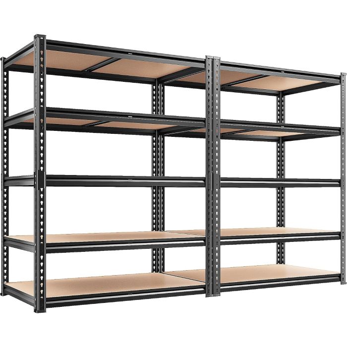 Estantería metálica ajustable 5 niveles 2 unidades 72x35.55x16 in