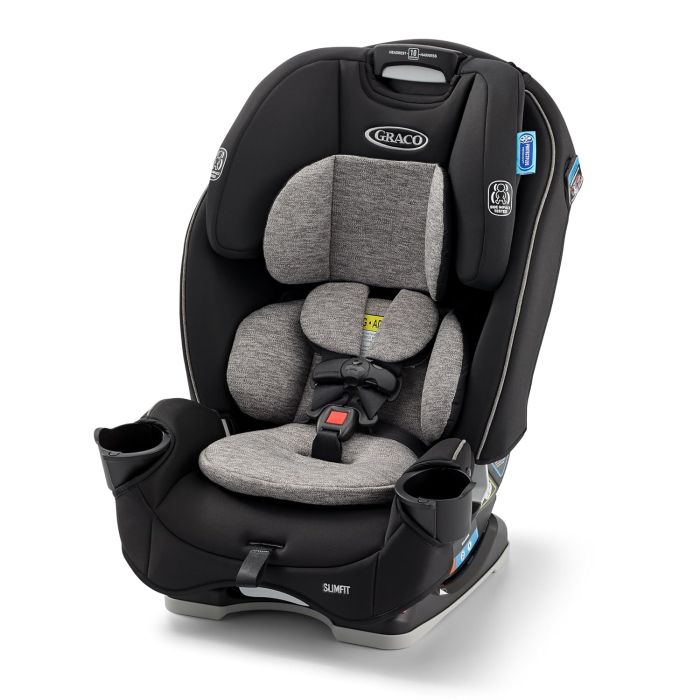 Silla de coche 3 en 1 SlimFit de Graco, asiento compacto con espacio ahorrado, alta respaldo y protección lateral