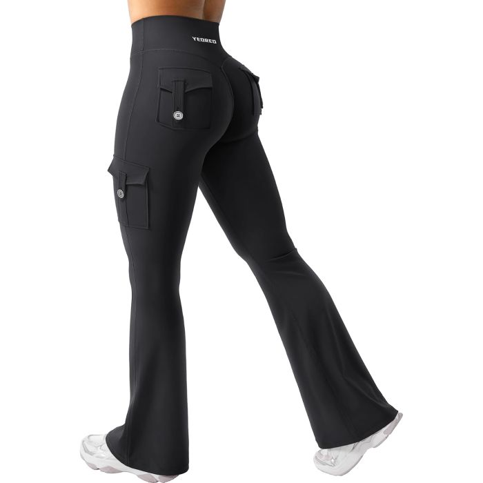 Leggings deportivos mujer con bolsillos negros talla S
