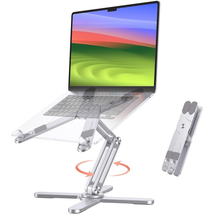 Soporte para Laptop OMOTON LA10 Giratorio 360°, Ajustable y Plegable