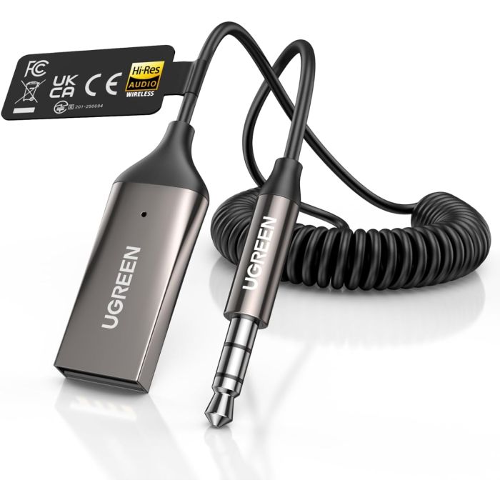 Adaptador Bluetooth 6.0 UGREEN con LDAC, Aux 3.5mm, Manos Libres