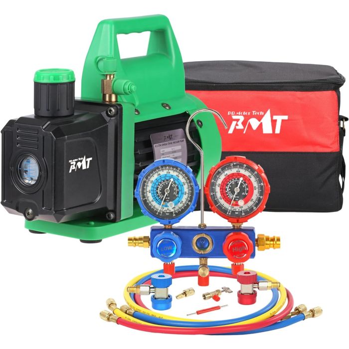 PB Motor Tech Set de Bomba de Vacío con Manómetro 4.5 CFM