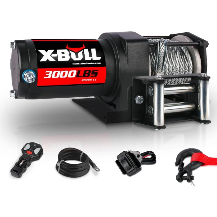 Winche Eléctrico X-BULL 12V 3000LBS con Control Remoto