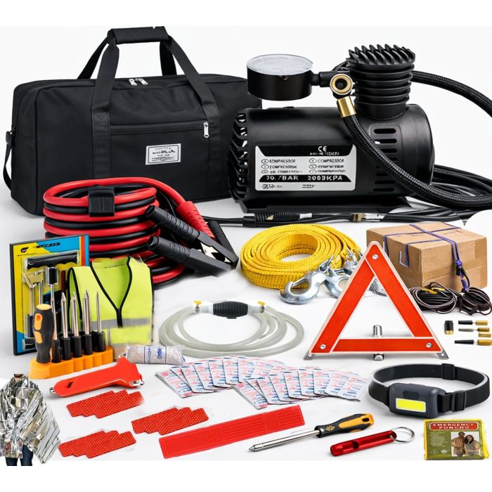 Kit de Emergencia para Automóvil, con Cables Pasacorriente
