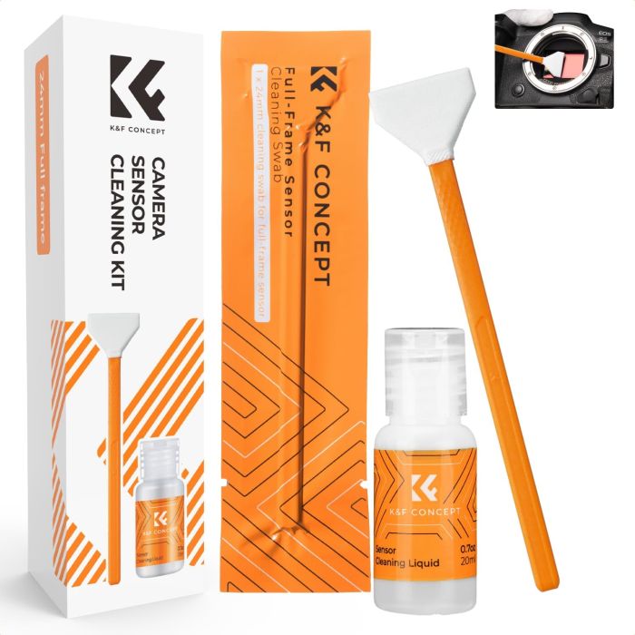 Kit de limpieza sensor cámara 24mm 6 piezas y líquido 20ml