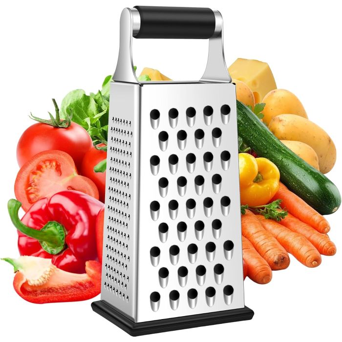 Rallador Supercenter de acero inoxidable, 4 caras, negro