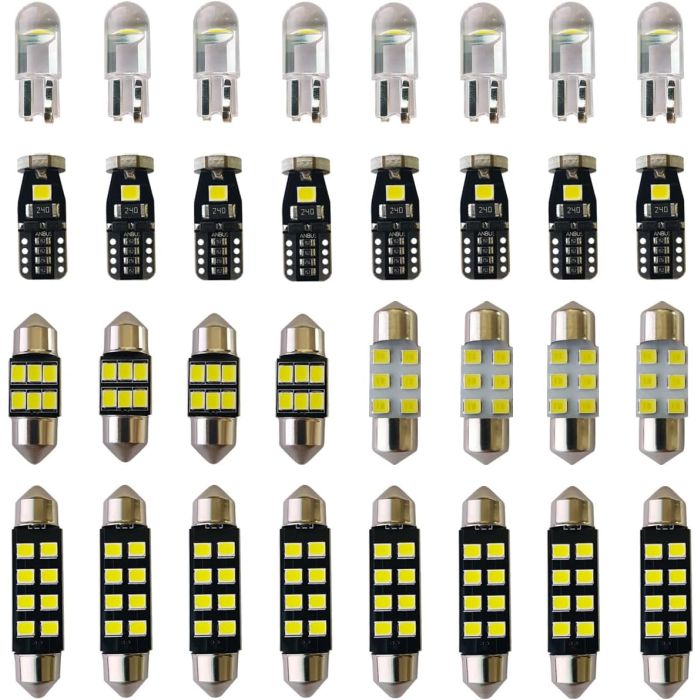 Kit de 32 Bombillas LED T10 Festoon para Interior de Coche
