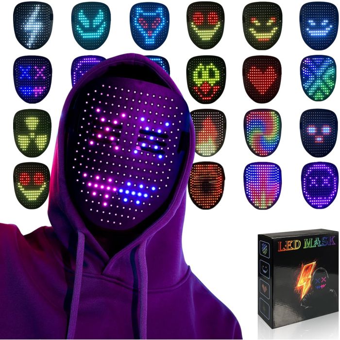 Máscara LED MOYACA con Sensor de Gestos para Fiestas