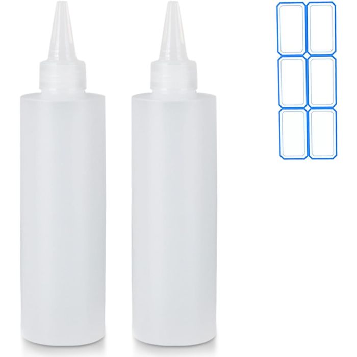 2 Pack Botellas Dosificadoras 10 oz (300ml) con Pico Anti Fugas