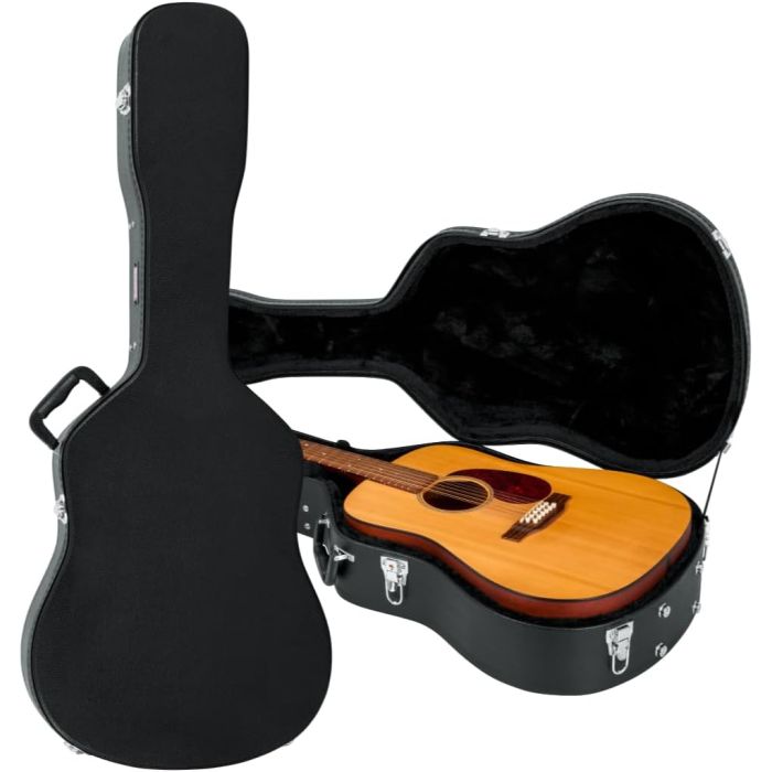 Estuche rígido para guitarra acústica Dreadnought 6/12 cuerdas