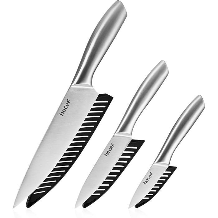 Set Cuchillos Cocina 3 Piezas Acero Inoxidable