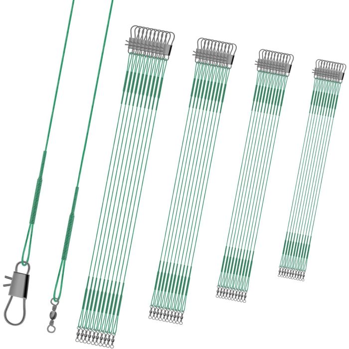 Fishing Leaders, Anti-bite Stainless Steel Wire Leaders Fishing Leaders Line with Swivels for Saltwater and Freshwater