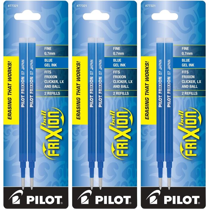 Pilot FriXion Ball Recambios Tinta Gel 0.7 mm Pack 6 Azul