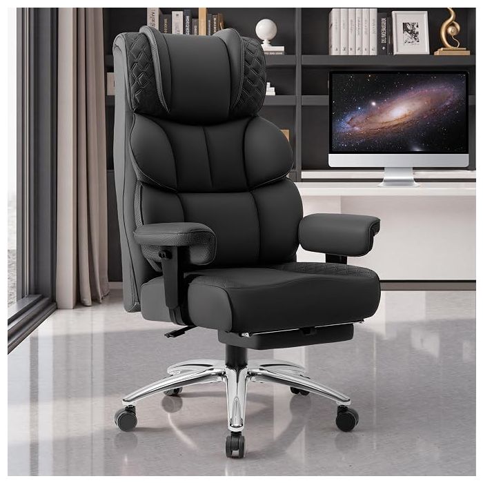 Silla De Oficina Ejecutiva Cuero Sintético Reclinable
