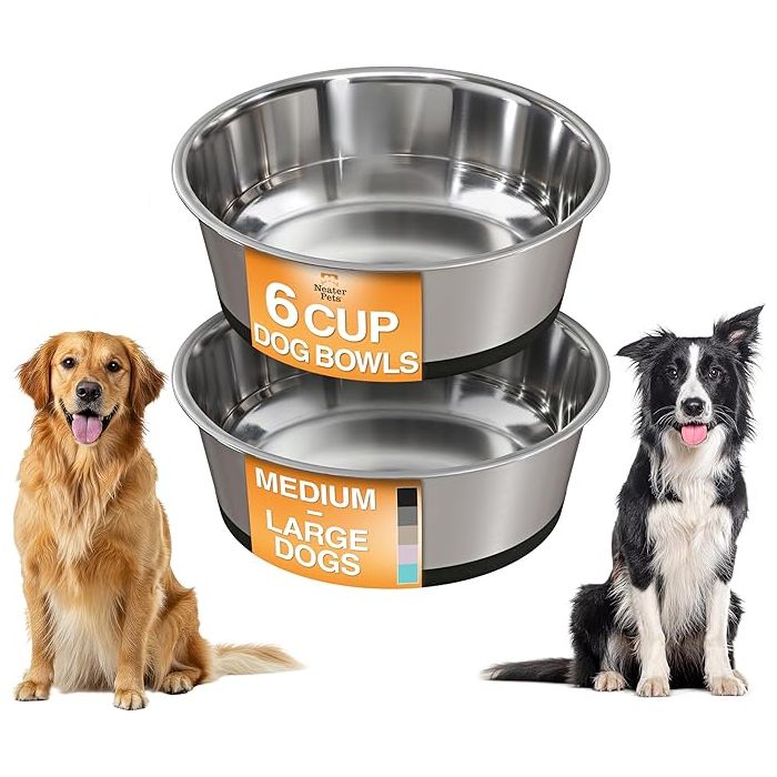 Comederos Perro Acero Inoxidable 2 Unidades
