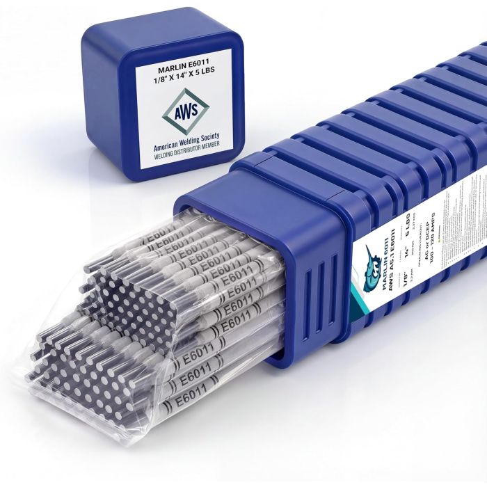 Electrodo de soldadura E6011, 1/8" x 14", 5 lb, acero al carbono