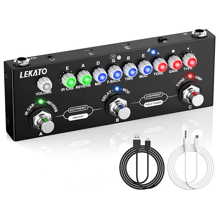 Pedal De Efectos LEKATO CUBE BABY Multiefectos con Bluetooth