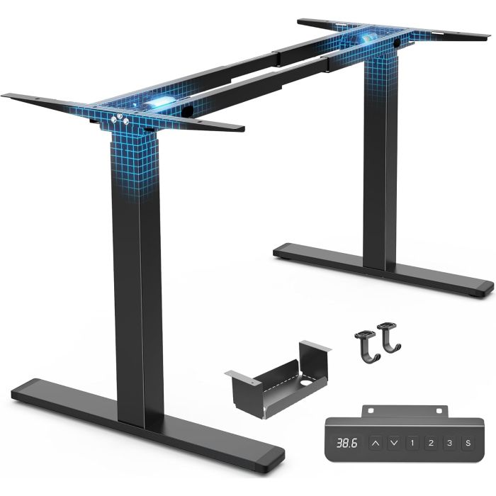 Huuger Base de Escritorio Eléctrica de Doble Motor, Negra