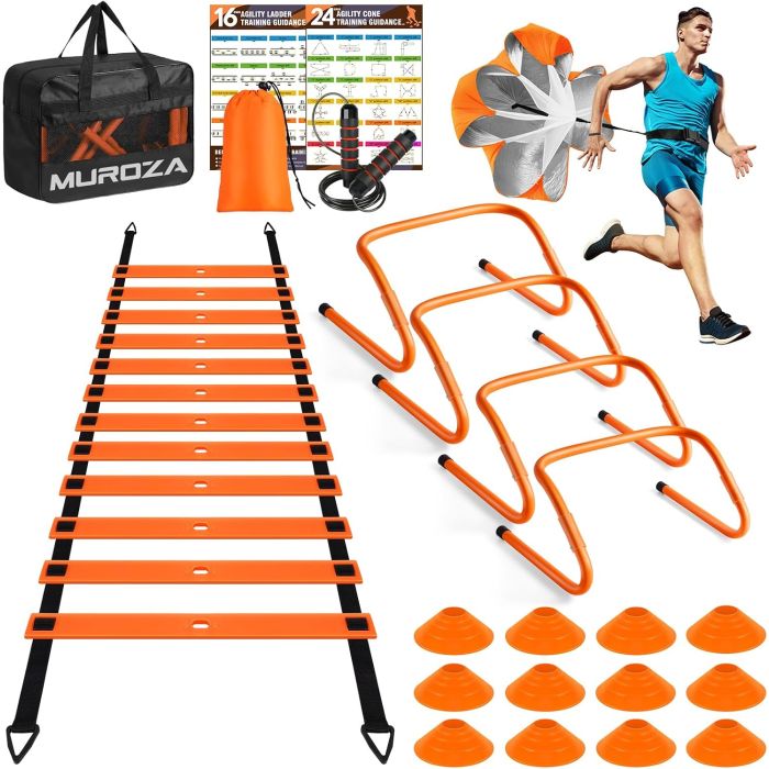 Equipo Completo Escalera de Agilidad 20ft Naranja