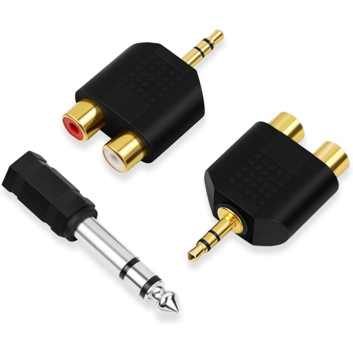 Adaptador Divisor de Audio 3.5mm a RCA, 2 Unidades, Negro