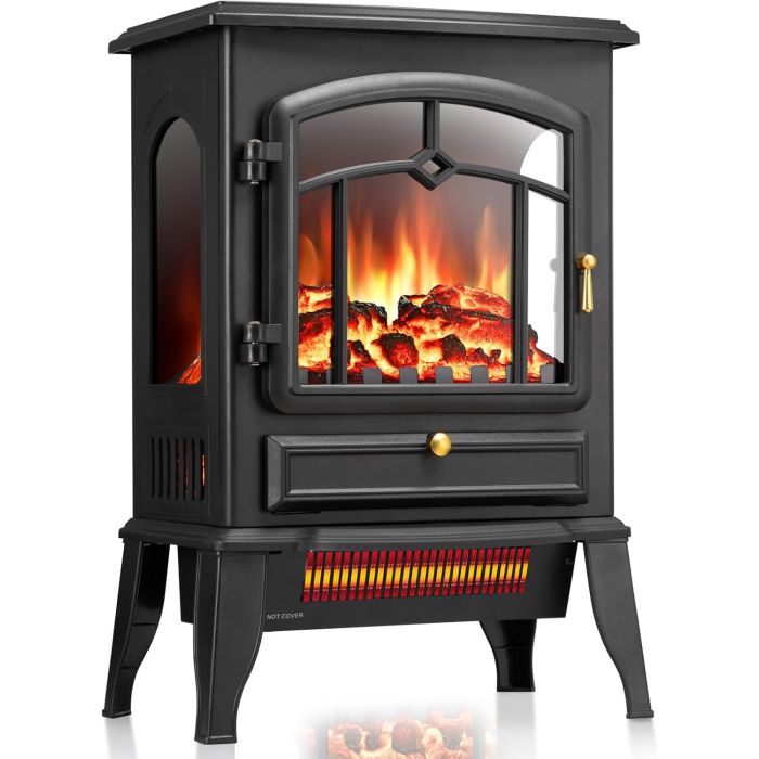 Chimenea Eléctrica ZAFRO 5100 BTU, Calefactor con Llama Ajustable 1000W/1500W