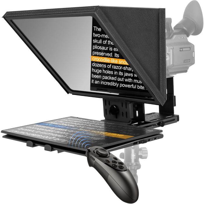 Teleprompter profesional de 16 pulgadas con cristal óptico templado