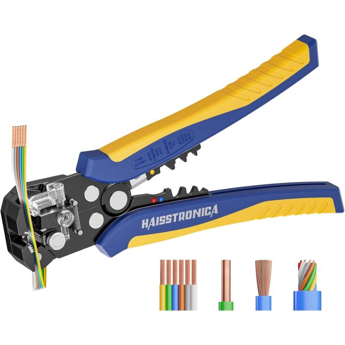 Alicate Pelacables Automático haisstronica 3 en 1, Corta y Crimpa 10-24 AWG