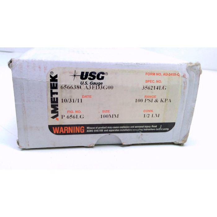 Manómetro USG P656LG Lleno de Líquido, 0-100 PSI, Conexión 1/2"