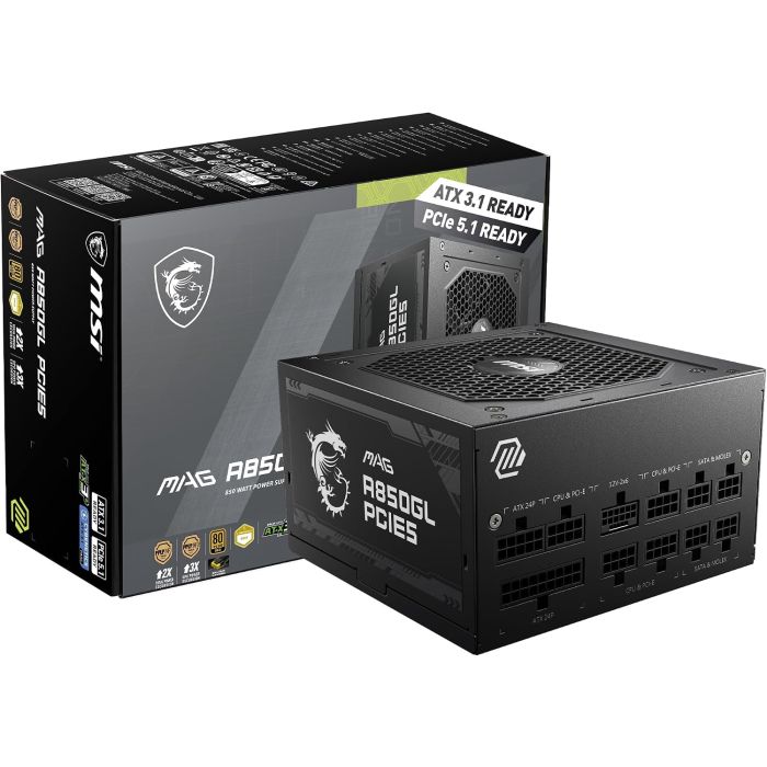 MSI MAG A850GL PCIE5 Fuente 850W 80+ Gold Modular ATX 3.1