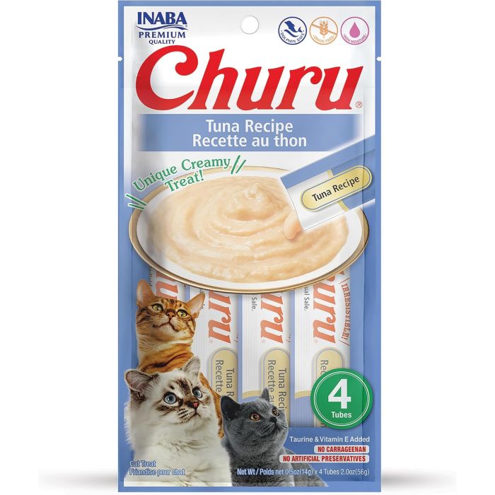 INABA Churu Snack Húmedo para Gatos Sabor Atún 4 Tubos