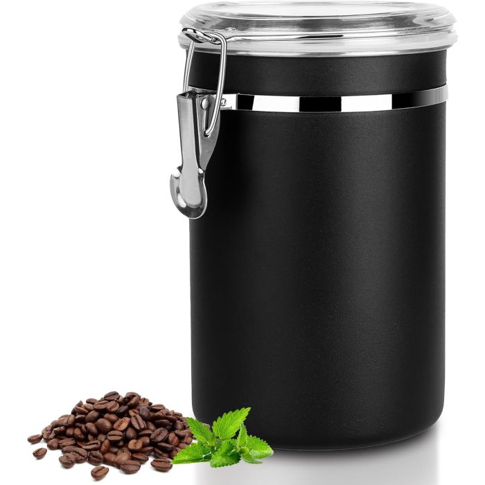 Contenedor de Alimentos Acero Inoxidable con Tapa Transparente 1.8L Negro