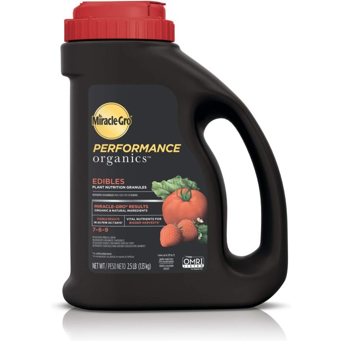 Miracle-Gro Performance Organics Fertilizante Granulado para Tomates, Verduras, Hierbas y Frutas - 2.5 lb