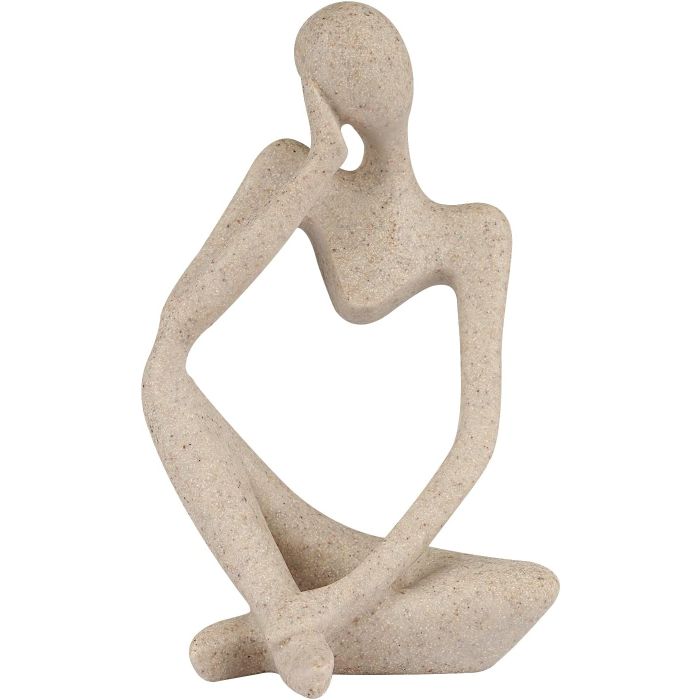 Estatua Decorativa de Arenisca y Resina Estilo Pensador
