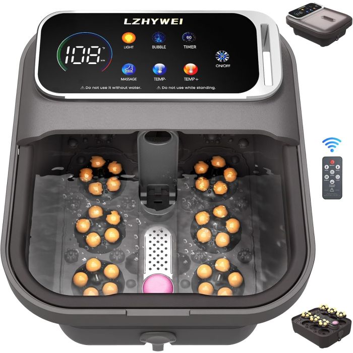 Spa de pies plegable con calor y masaje Shiatsu de 30 bolas
