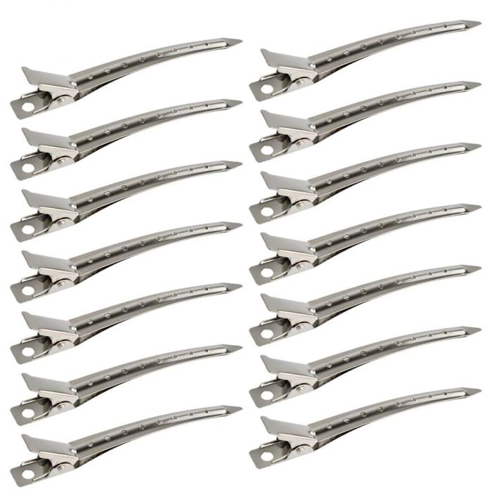 Pack de 24 pinzas para cabello metálicas plateadas